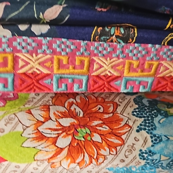 JOHNNY WAS DREAMER PRINT REVERSIBLE SILK  KIMONO W/EMBROIDERY SZ. MD! - Picture 14 of 16